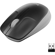 Logitech Wireless Mouse M190, Full Size Ambidextrous Curve Design, 18-Month Battery with Power Saving Mode, Precise Cursor Control and Scrolling, Wide Scroll Wheel, Scooped Buttons - Black/Mid Grey