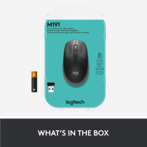 Logitech Wireless Mouse M190, Full Size Ambidextrous Curve Design, 18-Month Battery with Power Saving Mode, Precise Cursor Control and Scrolling, Wide Scroll Wheel, Scooped Buttons - Black/Mid Grey