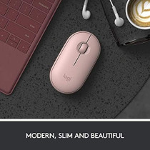 Logitech Pebble M350 Wireless Mouse, Pink - 910-005575