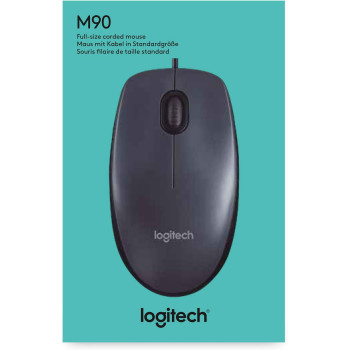 Logitech M90 Wired USB Mouse For PC Or Laptop 1000 DPI - Gray