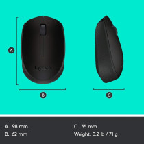 Logitech M171 Wireless Mouse 2.4 Ghz wireless Wireless range, Black