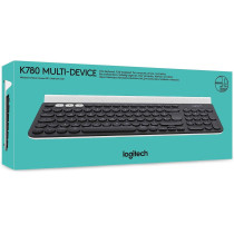 Logitech K780 Multi-Device Wireless Keyboard Quiet, QWERTY UK Layout - Dark Grey/White