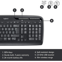 Logitech Wireless Combo Mk330 Arabic