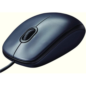 Logitech M90 Wired USB Mouse, 1000 DPI Optical Tracking, Ambidextrous PC/Mac/Laptop - Dark Grey