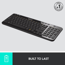 Logitech K360 Compact Wireless Keyboard for Windows, 2.4GHz Wireless with USB Unifying Receiver, 12 Programmable F-Keys, Space-Saving Design, 3-Year Battery Life, PC/Laptop - Black