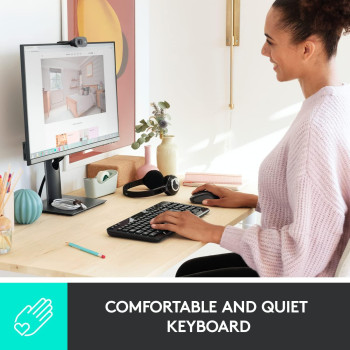 Logitech K360 Compact Wireless Keyboard for Windows, 2.4GHz Wireless with USB Unifying Receiver, 12 Programmable F-Keys, Space-Saving Design, 3-Year Battery Life, PC/Laptop - Black