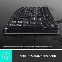 Logitech K120 Kabelgebundene Tastatur f¼r Windows, Englishes QWERTY-Layout - Schwarz