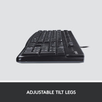 Logitech K120 Wired BUSiness Keyboard For Windows Or Linux, USb Plug-And-Play, Full-Size, Spill Resistant, Curved Space Bar, Pc / Laptop, English/Arabic Layout - Black