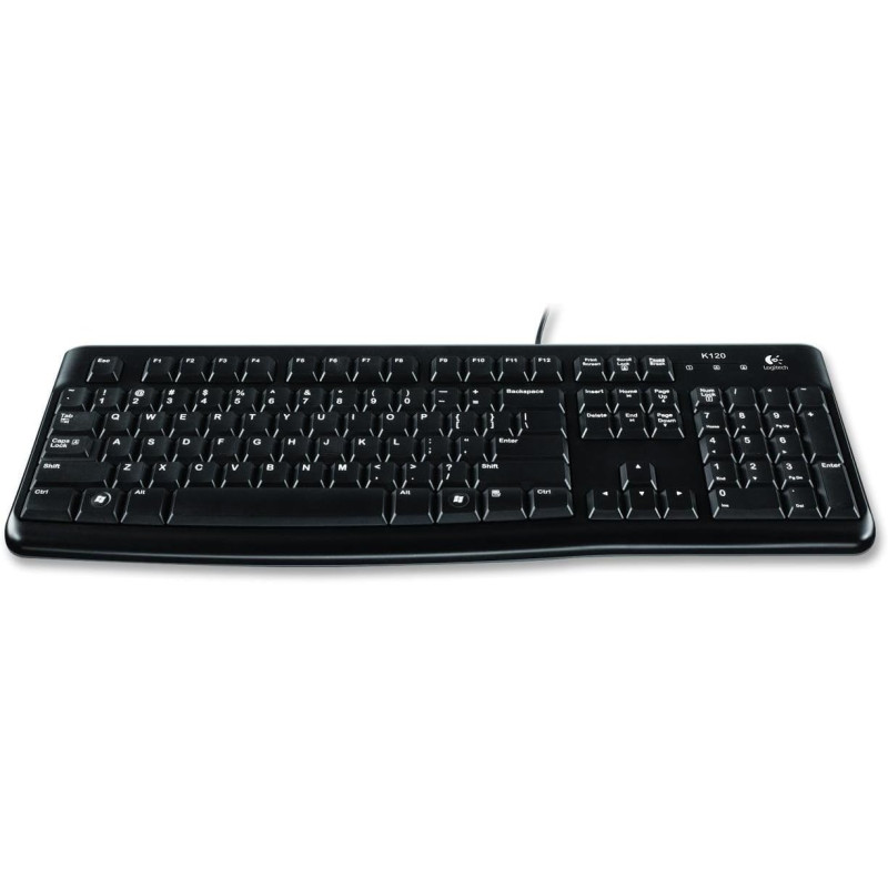 Logitech 920002478 K120 Ergonomic Desktop Wired Keyboard, USB, Black