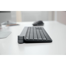 Logitech Craft Illuminated Wireless Keyboard, 2.4GHz Wireless and Bluetooth, Programmable Input Dial, Multi-Device, Automatic Backlit Keys, Rechargeable, PC/Mac/Laptop QWERTY UK Layout - Black