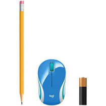 Logitech M187 Ultra Portable Wireless MoUSe, 2.4 Ghz With USb Receiver, 1000 Dpi Optical Tracking, 3-Buttons, Pc/Mac/Laptop - Blue