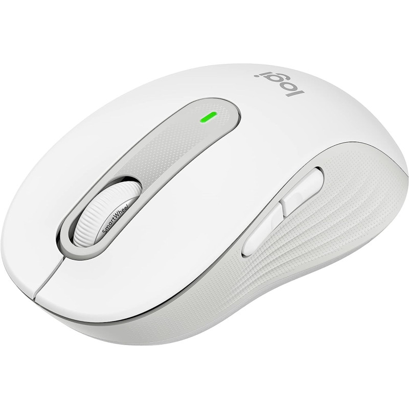 Logitech Signature M650 Wireless Mouse - for Small to Medium Sized Hands, SmartWheel Scrolling, Bluetooth, 24-Month Battery, Silent Clicks, Customizable Side Buttons, Contoured Shape - Off White
