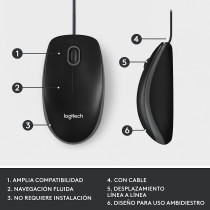 Logitech 910-001601 USB Mouse, Black
