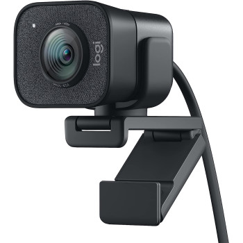 Logitech 960-001282 Streaming Webcam with USB-C and Built-in Microphone (Graphite Black, 60fps)
