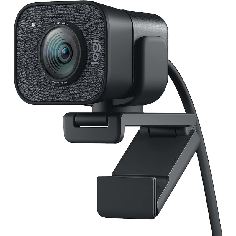 Logitech 960-001282 Streaming Webcam with USB-C and Built-in Microphone (Graphite Black, 60fps)
