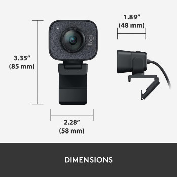 Logitech 960-001282 Streaming Webcam with USB-C and Built-in Microphone (Graphite Black, 60fps)