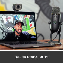 Logitech 960-001282 Streaming Webcam with USB-C and Built-in Microphone (Graphite Black, 60fps)