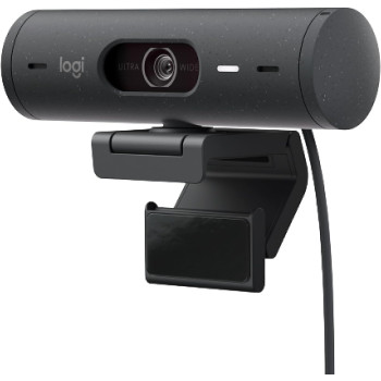 Logitech Brio 500 Full HD Webcam with Auto Light Correction,Show Mode, Dual Noise Reduction Mics, Webcam Privacy Cover, Works with Microsoft Teams, Google Meet, Zoom, USB-C Cable - Graphite