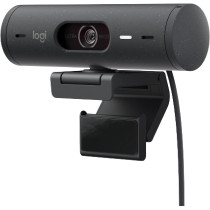 Logitech Brio 500 Full HD Webcam with Auto Light Correction,Show Mode, Dual Noise Reduction Mics, Webcam Privacy Cover, Works with Microsoft Teams, Google Meet, Zoom, USB-C Cable - Graphite