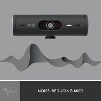 Logitech Brio 500 Full HD Webcam with Auto Light Correction,Show Mode, Dual Noise Reduction Mics, Webcam Privacy Cover, Works with Microsoft Teams, Google Meet, Zoom, USB-C Cable - Graphite