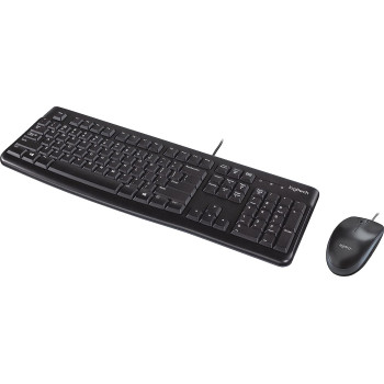 Logitech 920002565 MK120 Wired Keyboard/Mouse, USB Desktop Set, Black
