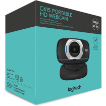 Logitech HD Laptop Webcam C615 with Fold-and-Go Design, 360-Degree Swivel, 1080p Camera