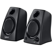 Logitech Z130 PC Speakers, Full Stereo Sound, Strong Bass, 10 Watts Peak Power, 3.5mm Audio Input, Headphone Jack, Volume Controls, UK Plug, Computer/TV/Smartphone/Tablet - Black