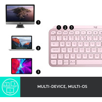 Logitech USB -c Backlit Mx Keys Wireless Illuminated Keyboard - Rose
