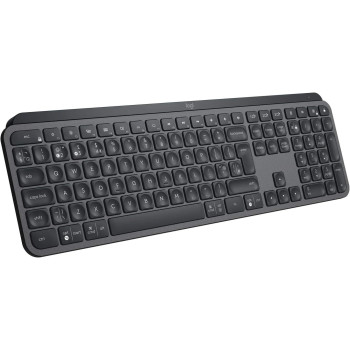 Logitech MX Keys Advanced Illuminated Wireless Keyboard, Bluetooth, Tactile Responsive Typing, Backlit Keys, USB-C, PC/Mac/Laptop Windows/Linux/IOS/Android, English Layout QWERTY - Graphite Black