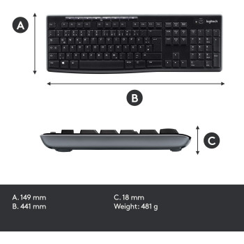 Logitech MK240 Nano 79-Key Wireless Keyboard w/Mouse
