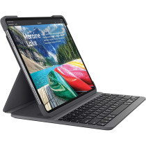 Logitech Slim Folio Pro iPad Case with Wireless Bluetooth Keyboard, iPad Pro 12.9-Inch (3rd Generation Models: A1876, A1895, A1983, A2014), Backlit Keys, 14 iOS Shortcut Keys, QWERTY UK Layout - Black