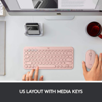 Logitech K380 Multi-Device Bluetooth Keyboard for Mac with Compact Slim Profile, Easy-Switch, 2 Year Battery, MacBook Pro| Air/iMac/iPad Compatible - Rose