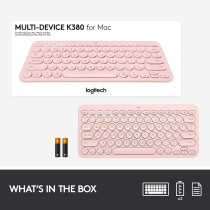 Logitech K380 Multi-Device Bluetooth Keyboard for Mac with Compact Slim Profile, Easy-Switch, 2 Year Battery, MacBook Pro| Air/iMac/iPad Compatible - Rose