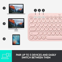 Logitech K380 Multi-Device Bluetooth Keyboard for Mac with Compact Slim Profile, Easy-Switch, 2 Year Battery, MacBook Pro| Air/iMac/iPad Compatible - Rose