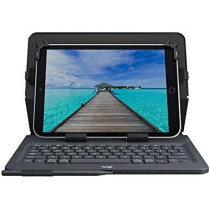 Logitech Universal Folio iPad or Tablet Case with Wireless Bluetooth Keyboard, For 9-10 Inch Apple, Android or Windows Tablets, Easy Set-Up, 2 Year Battery Life, QWERTY UK Layout - Black