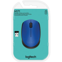 Logitech M171 Wireless Mouse, 2.4 GHz with USB Nano Receiver, Optical Tracking, 12-Months Battery Life, Ambidextrous, PC/Mac/Laptop - Blue (910-004656)