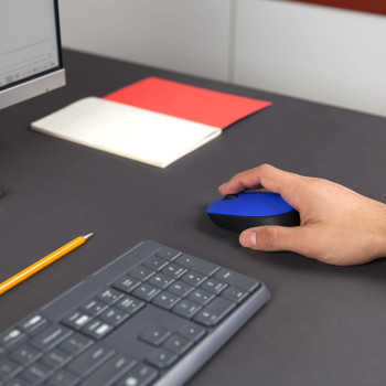 Logitech M171 Wireless Mouse, 2.4 GHz with USB Nano Receiver, Optical Tracking, 12-Months Battery Life, Ambidextrous, PC/Mac/Laptop - Blue (910-004656)