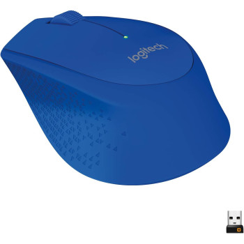 Logitech M280 Wireless Mouse, 2.4 GHz with USB Nano Receiver, 1000 DPI Optical Tracking, 3 Buttons, 18 Month Life Battery, PC/Mac/Laptop Blue, 910-004290, M280 Blue