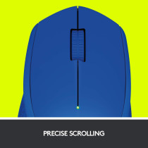 Logitech M280 Wireless Mouse, 2.4 GHz with USB Nano Receiver, 1000 DPI Optical Tracking, 3 Buttons, 18 Month Life Battery, PC/Mac/Laptop Blue, 910-004290, M280 Blue