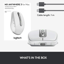 Logitech Wireless, 4000DPI, Customizable Buttons, USB-C, Bluetooth Compact Performance Mouse for Apple Mac, iPad - Pale Grey