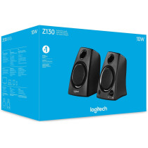 Logitech 3.5mm Jack Compact Laptop Speakers, Black (Z130)