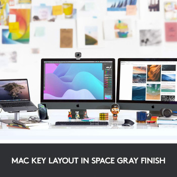 Logitech MX Keys Advanced Wireless Illuminated Keyboard for Mac, Backlit LED Keys, Bluetooth,USB-C, MacBook Pro/Air,iMac, iPad Compatible, Metal Build - With Free Adobe Creative Cloud Subscription