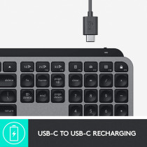 Logitech MX Keys Advanced Wireless Illuminated Keyboard for Mac, Backlit LED Keys, Bluetooth,USB-C, MacBook Pro/Air,iMac, iPad Compatible, Metal Build - With Free Adobe Creative Cloud Subscription