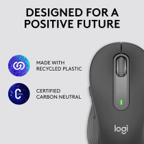 Logitech Signature M650 L Full Size Wireless Mouse - for Large Sized Hands, 2-Year Battery, Silent Clicks, Customisable Side Buttons, Bluetooth, for PC/Mac/Multi-Device/Chromebook - Graphite