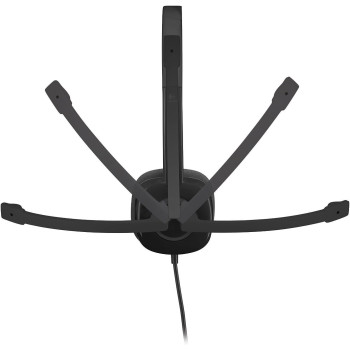 Logitech 3.5 mm Analog Stereo Headset H151 with Boom Microphone (981-000587) Plus Bonus USB Extenders