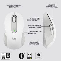 Logitech Signature M650 Wireless Mouse - for Small to Medium Sized Hands, 2-Year Battery, Silent Clicks, Customisable Side Buttons, Bluetooth, for PC/Mac/Multi-Device/Chromebook - Off-White
