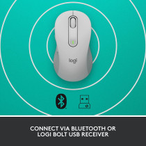 Logitech Signature M650 Wireless Mouse - for Small to Medium Sized Hands, 2-Year Battery, Silent Clicks, Customisable Side Buttons, Bluetooth, for PC/Mac/Multi-Device/Chromebook - Off-White