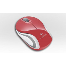 Logitech M187 Ultra Portable Wireless Mouse, 2.4 GHz with USB Receiver, 1000 DPI Optical Tracking, 3-Buttons, PC/Mac/Laptop - Red