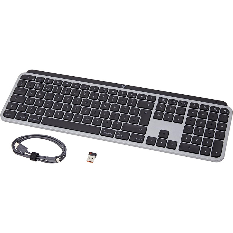 Logitech MX Keys Advanced Wireless Illuminated Keyboard for Mac, Backlit LED Keys, Bluetooth,USB-C, MacBook Pro,Macbook Air,iMac, iPad Compatible, Metal Build