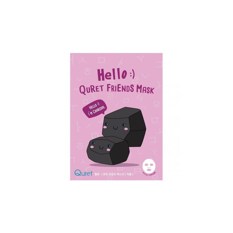 Hello  Quret Friends Mask - Charcoal